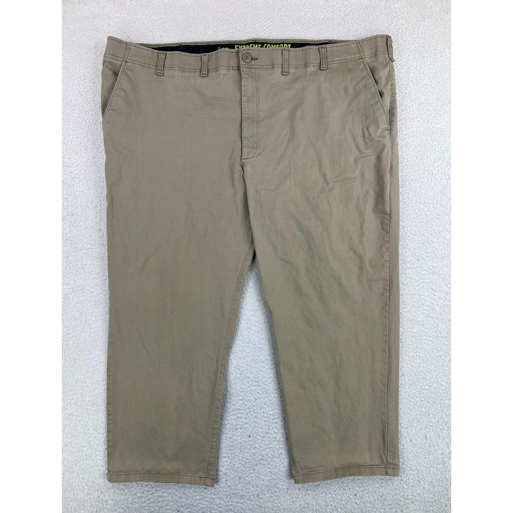 Lee Extreme Motion Pants Mens 52x28 Beige Regular Fit Stretch Chino Casual